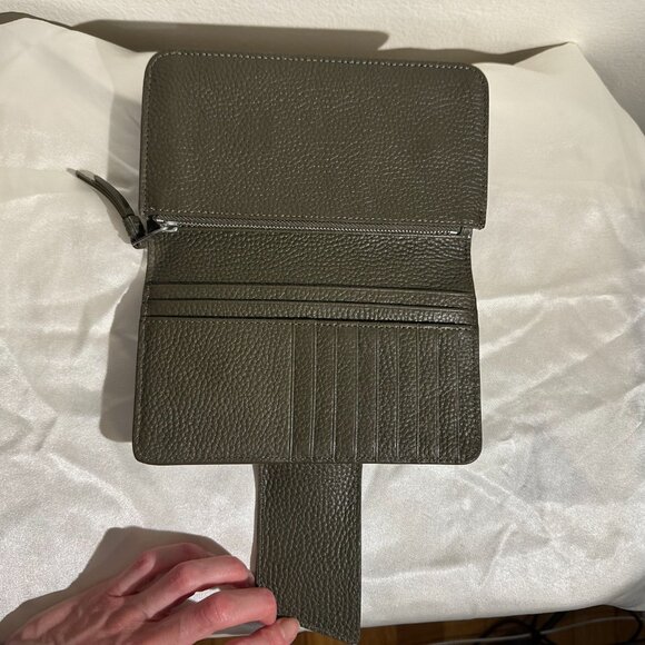 AllSaints Pebbled Leather Wallet – Olive Green - Picture 8 of 8